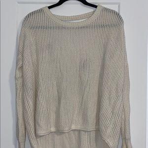 Cream Open-back Tunic Sweater